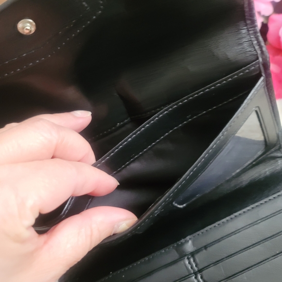 Coach Ashley Signature Satin Campbell Clutch Wristlet Trifold Black Zip … - Picture 7 of 8